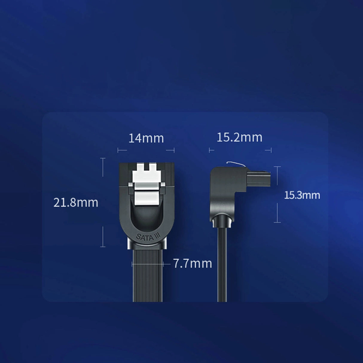 Ugreen vinkel SATA 3.0 kabel 0,5 m sort (US217)