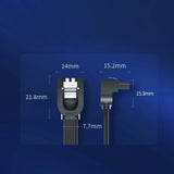 Ugreen vinkel SATA 3.0 kabel 0,5 m sort (US217)