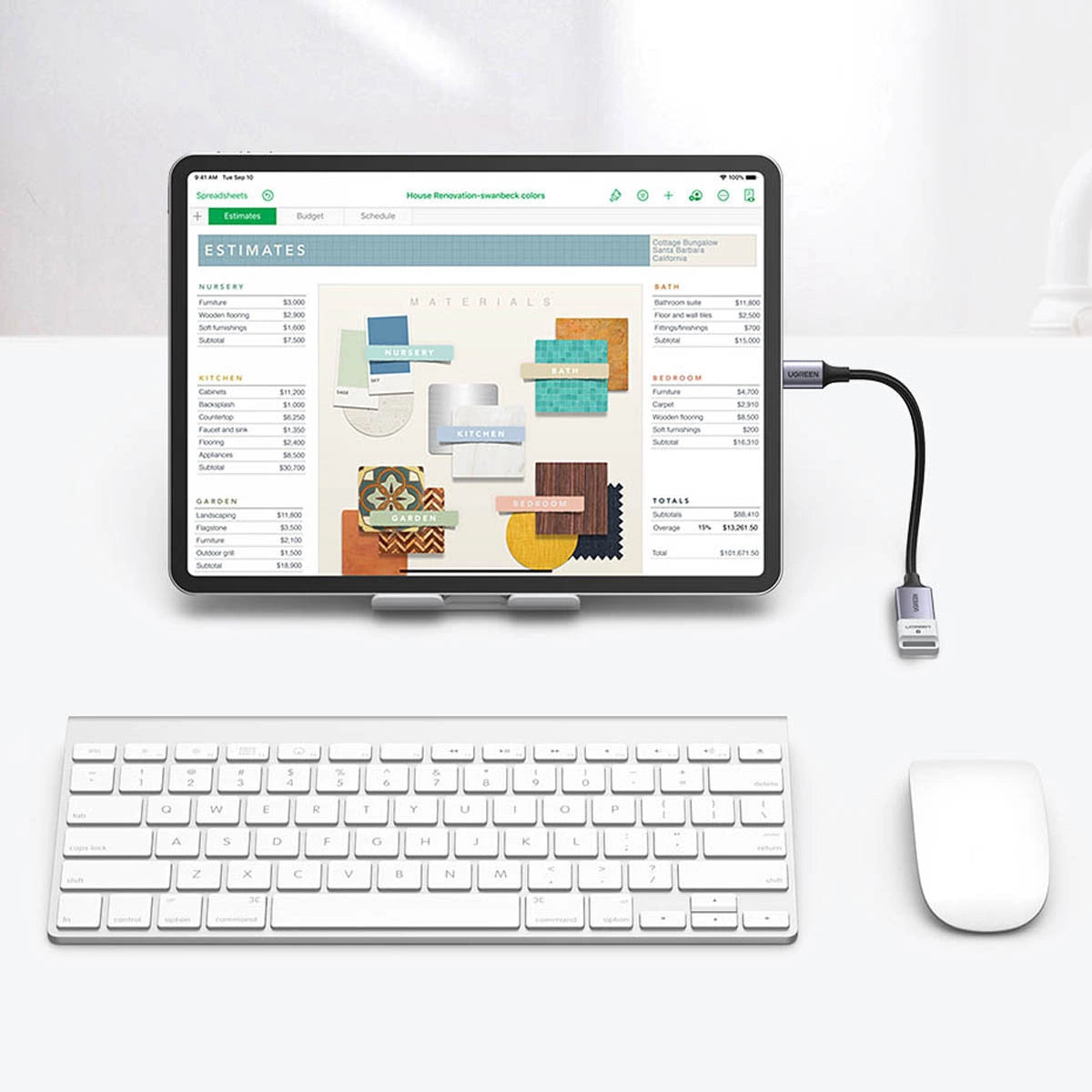 Ugreen OTG adapter kabel USB-C (mandlig) - USB-A (kvindelig) 5Gb/s 0,15m sort (US378)
