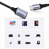 Ugreen OTG adapter kabel USB-C (mandlig) - USB-A (kvindelig) 5Gb/s 0,15m sort (US378)