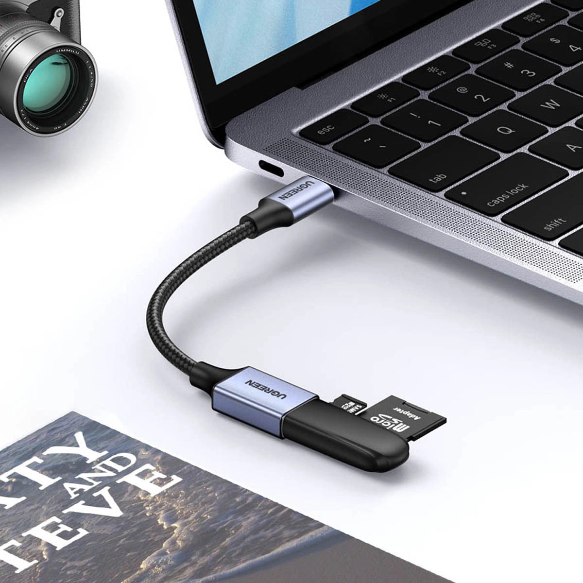 Ugreen OTG adapter kabel USB-C (mandlig) - USB-A (kvindelig) 5Gb/s 0,15m sort (US378)