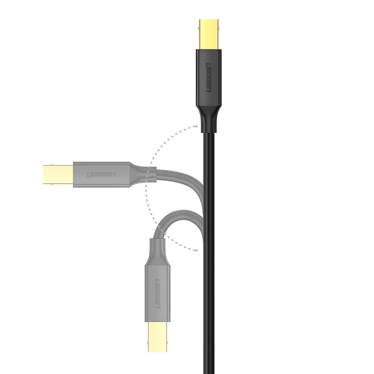 Ugreen printer kabel USB-A - USB-B 480Mb/s 5m sort (US135)
