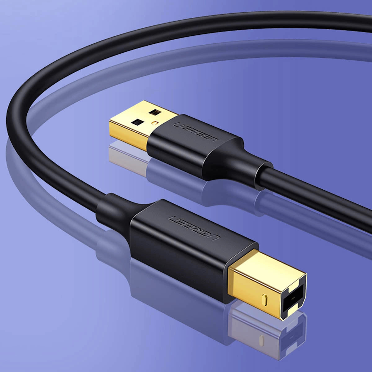 Ugreen printer kabel USB-A - USB-B 480Mb/s 5m sort (US135)