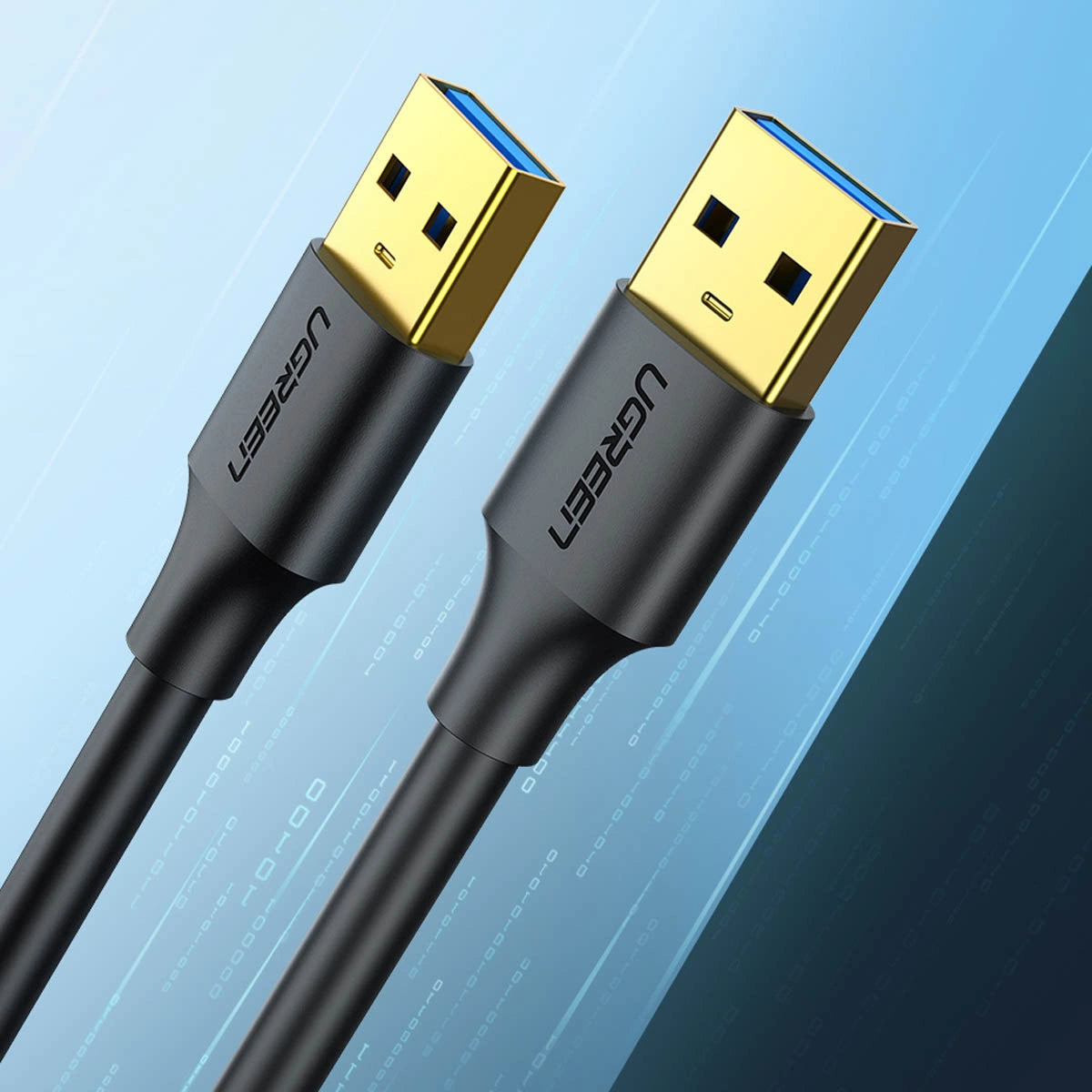 Ugreen US128 10369 USB-A 3.0 / USB-A 3.0 5Gb/s 0,5m kabel - sort