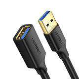 Ugreen USB-A (mandlig) - USB-A (kvindelig) adapter forlængelseskabel USB 3.0 5Gb/s 0.5m sort (US129)