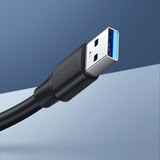 Ugreen USB-A (mandlig) - USB-A (kvindelig) adapter forlængelseskabel USB 3.0 5Gb/s 0.5m sort (US129)