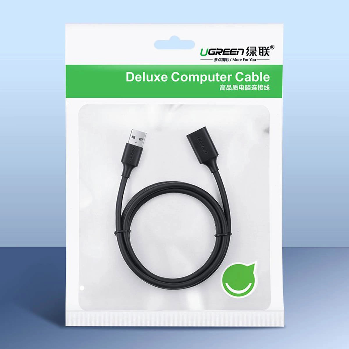Ugreen USB-A (mandlig) - USB-A (kvindelig) adapter forlængelseskabel USB 3.0 5Gb/s 0.5m sort (US129)