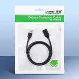 Ugreen USB-A (mandlig) - USB-A (kvindelig) adapter forlængelseskabel USB 3.0 5Gb/s 0.5m sort (US129)