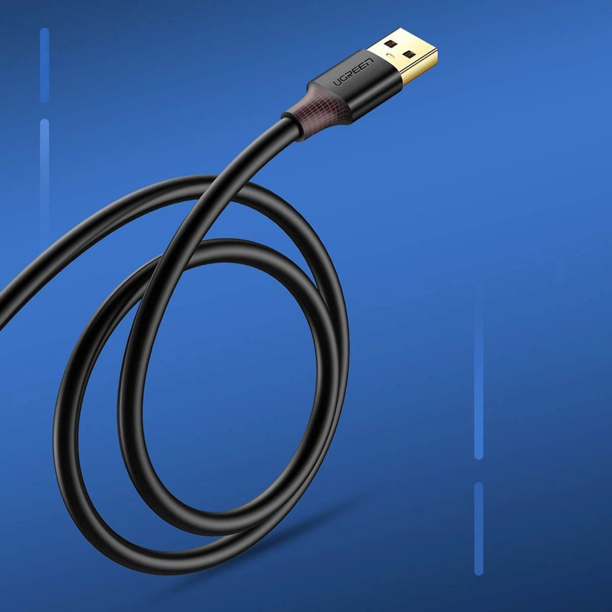 Ugreen USB-A (mandlig) - USB-A (kvindelig) adapter forlængelseskabel USB 3.0 5Gb/s 0.5m sort (US129)