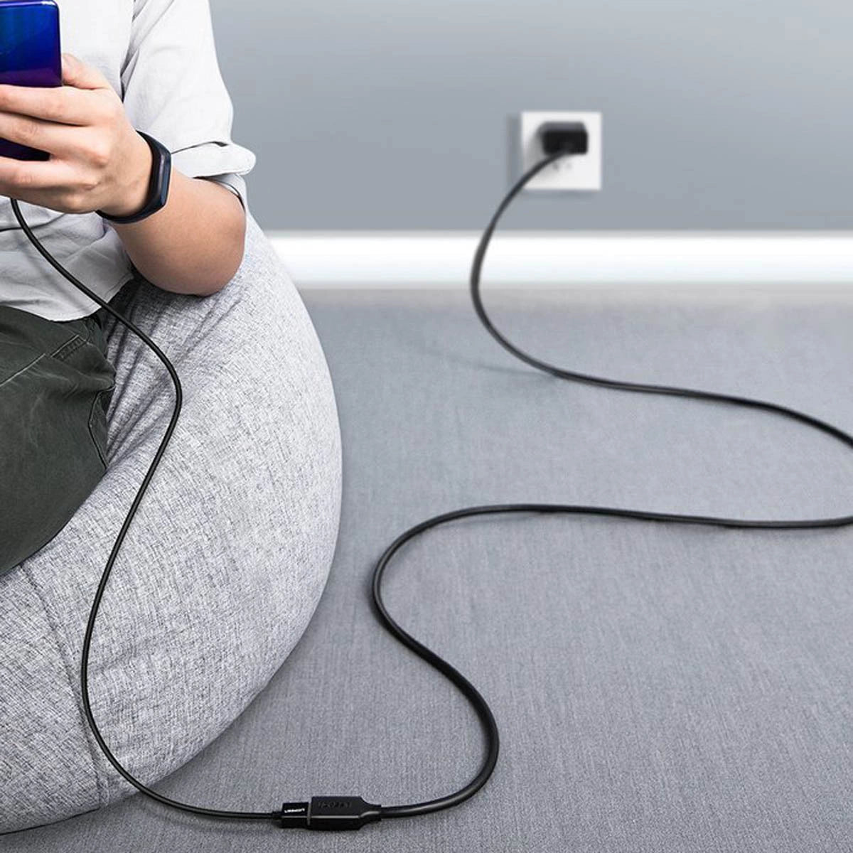 Ugreen USB-A (mandlig) - USB-A (kvindelig) adapter forlængelseskabel USB 3.0 5Gb/s 0.5m sort (US129)