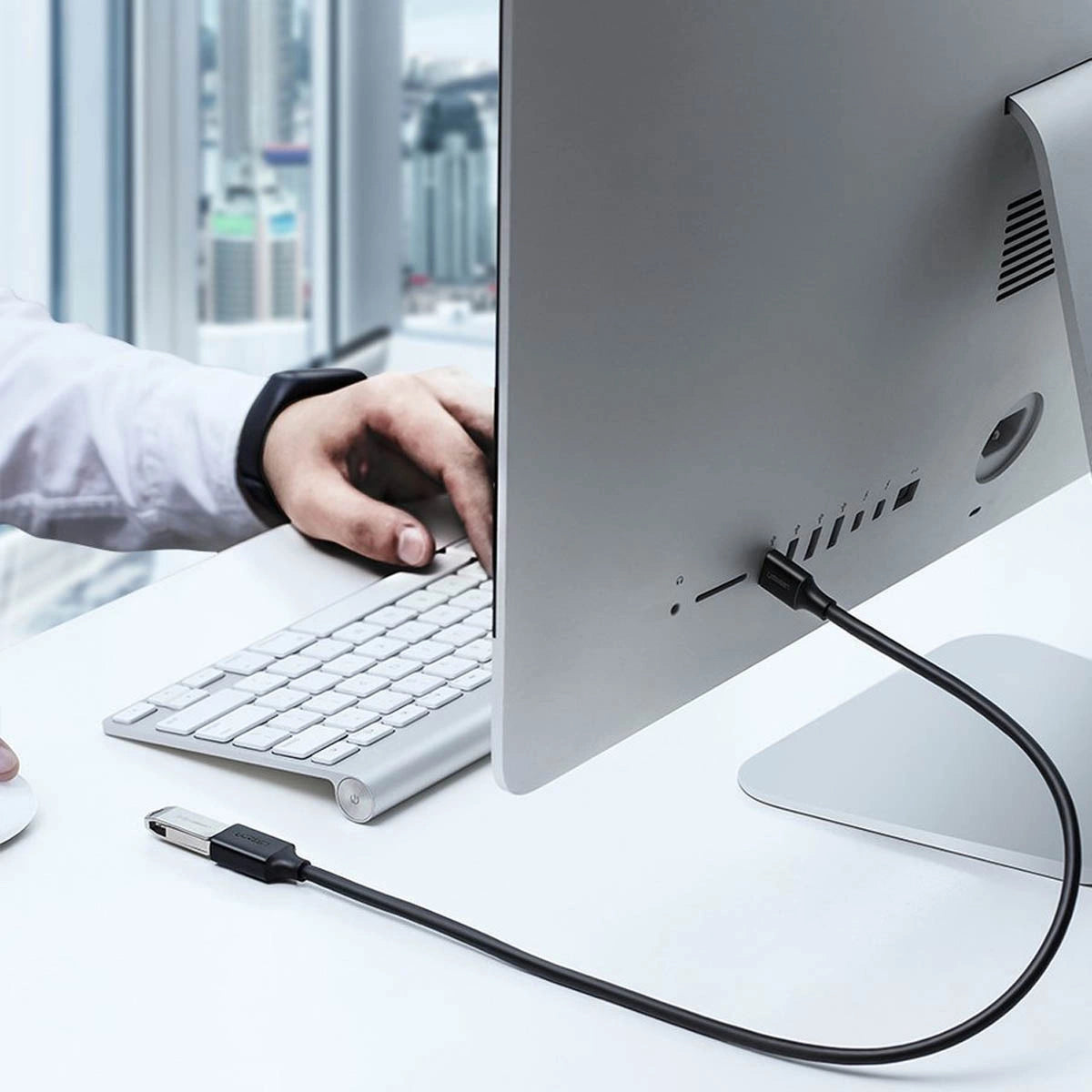 Ugreen USB-A (mandlig) - USB-A (kvindelig) adapter forlængelseskabel USB 3.0 5Gb/s 0.5m sort (US129)