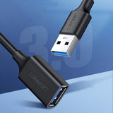 Ugreen USB-A (mandlig) - USB-A (kvindelig) adapter forlængelseskabel USB 3.0 5Gb/s 0.5m sort (US129)