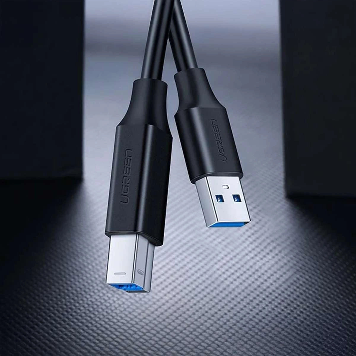 Ugreen US210 10372 Printerkabel USB-A 3.0 / USB-B 5Gbps 2m - sort