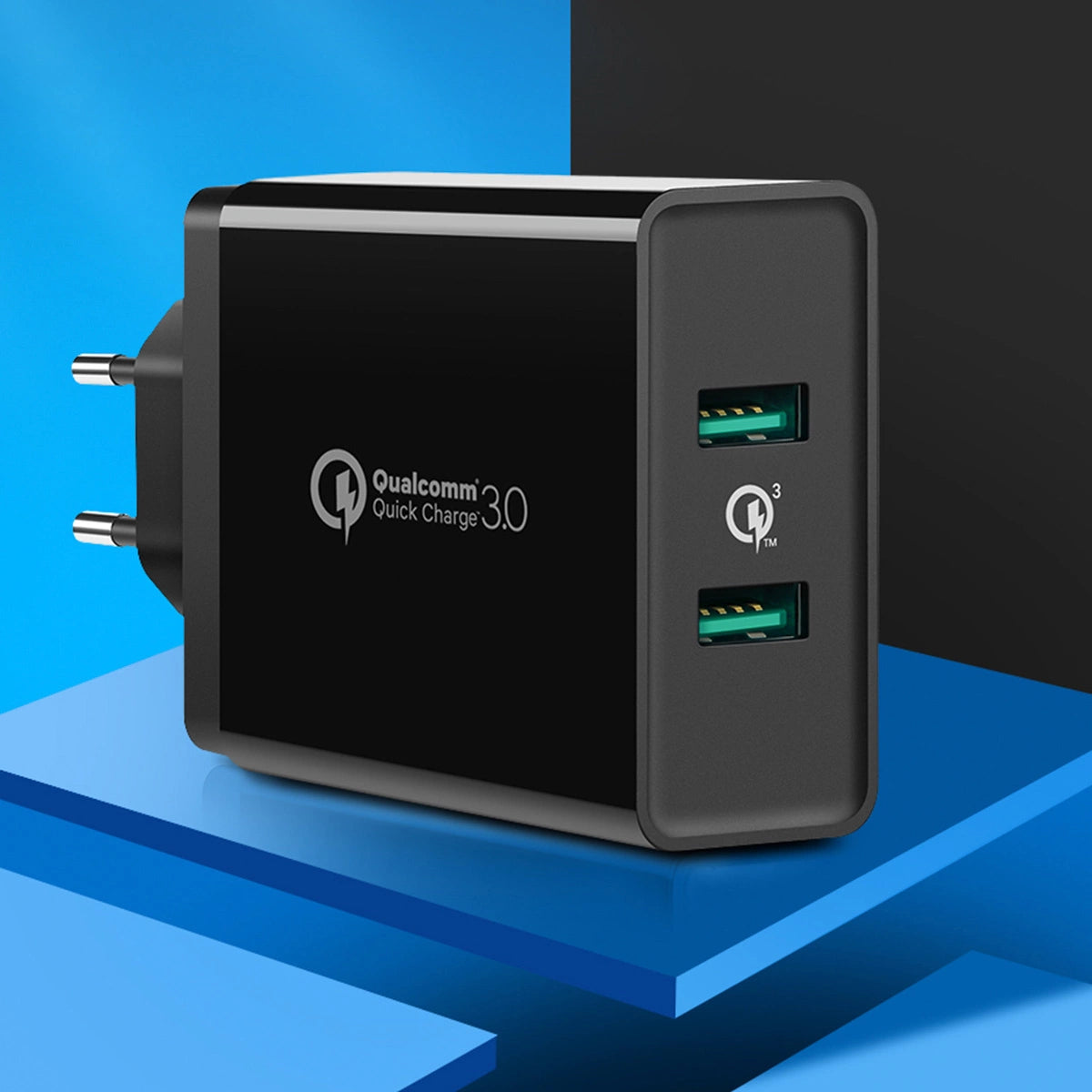 Ugreen oplader 2xUSB-A 36W QC3.0 sort (CD161)