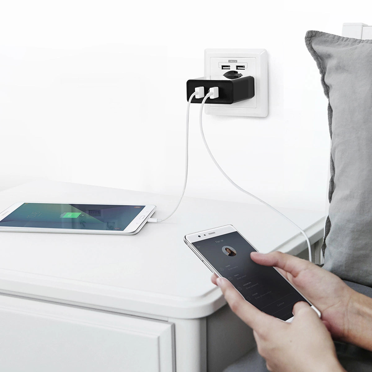 Ugreen oplader 2xUSB-A 36W QC3.0 sort (CD161)