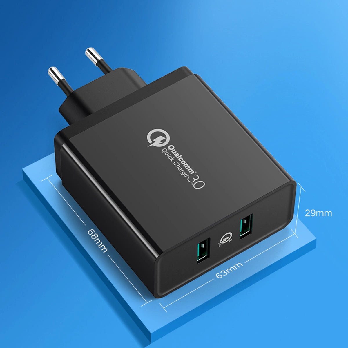 Ugreen oplader 2xUSB-A 36W QC3.0 sort (CD161)