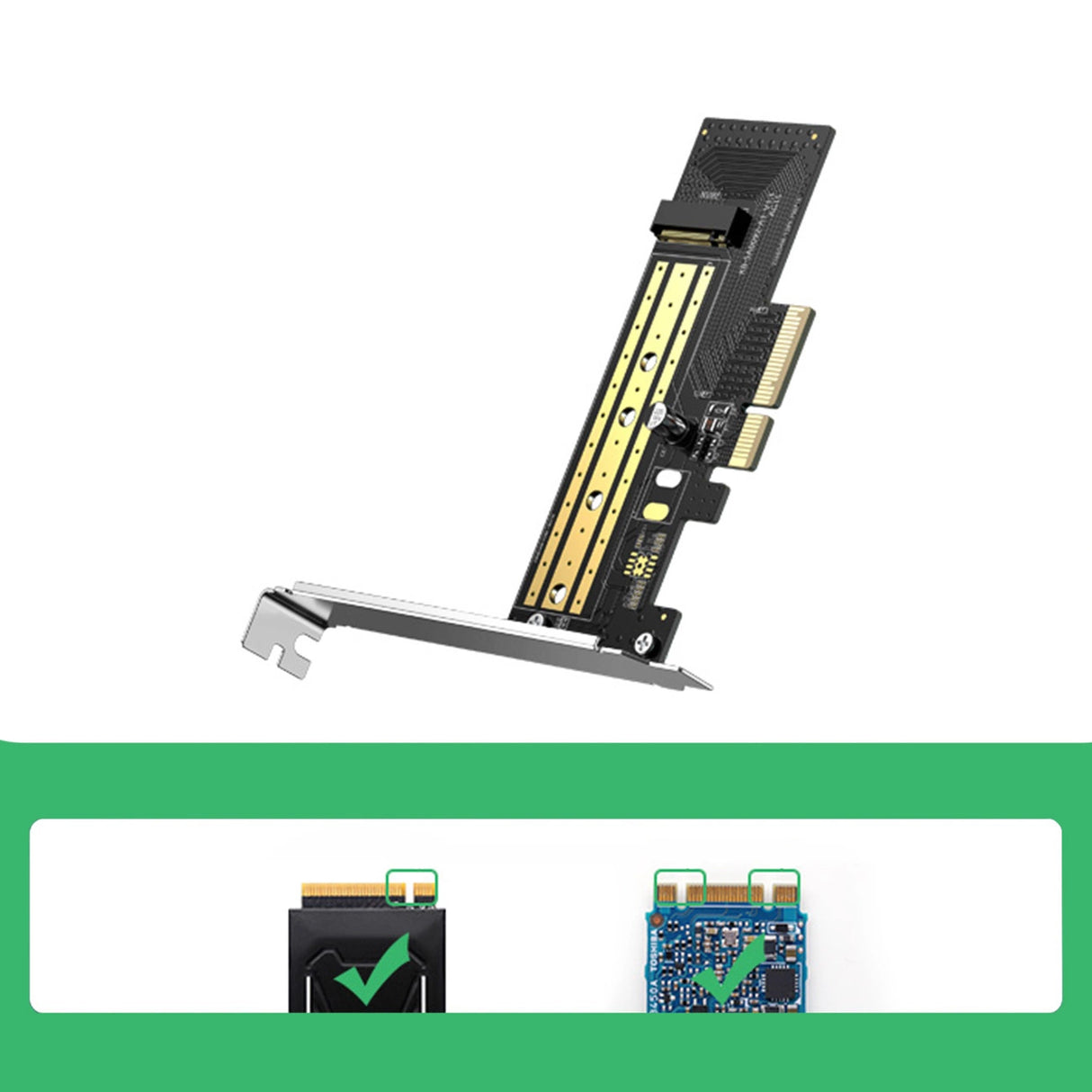 Udvidelseskortdiskadapter M.2 NVMe SATA (M, M+B-nøgle) PCIe 3.0 x4 32Gbps (CM302)