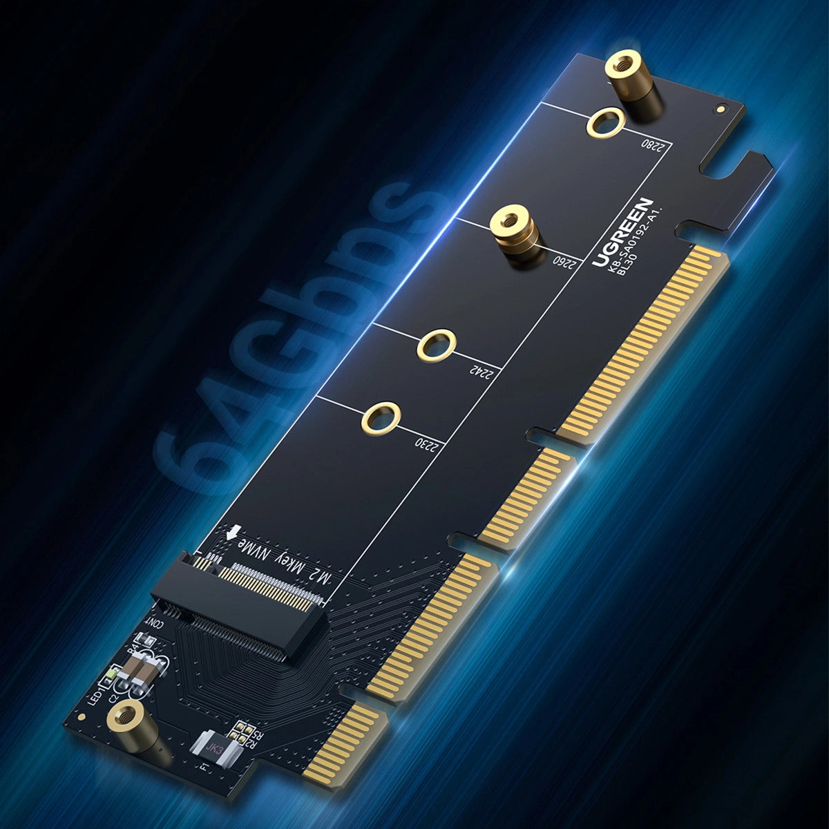 Ugreen CM465 PCIe 4.0 x4 til M.2 NVMe M-Key Expansion Card - sort
