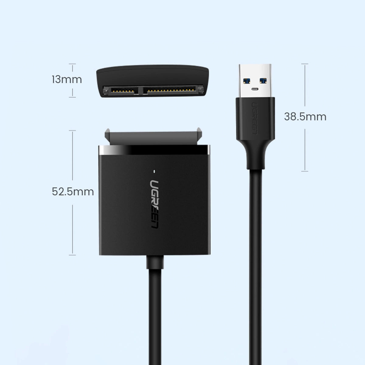 Ugreen USB3.0 adapter til 2,5' / 3,5' SATA disk sort (CM257)