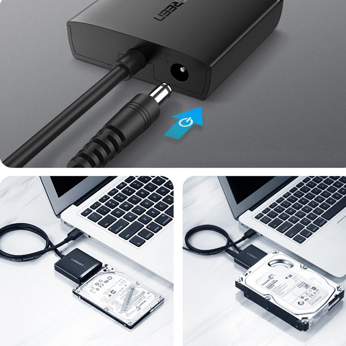 Ugreen USB3.0 adapter til 2,5' / 3,5' SATA disk sort (CM257)
