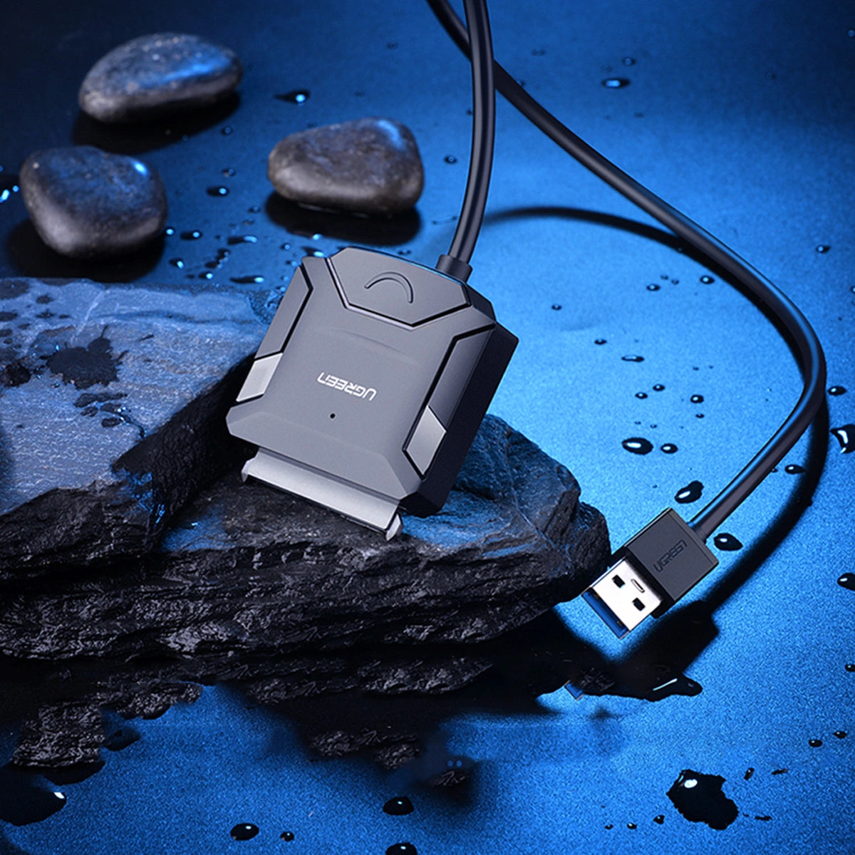 Ugreen adapterkabel til 2,5' / 3,5' drev (USB-A 3.0 - SATA) sort (CR108)