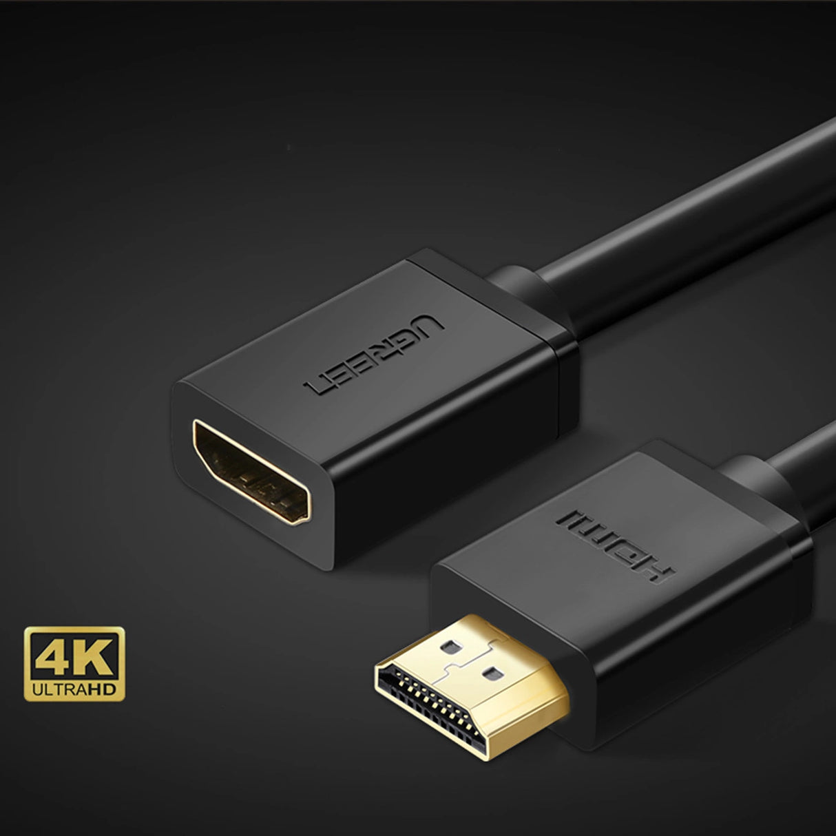 Ugreen HD107 10141 HDMI (mand) - HDMI (kvind) 4K Kabel 1m - sort