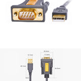 Ugreen adapter kabel USB-A - DB9 RS-232 1,5 m grå (CR104)