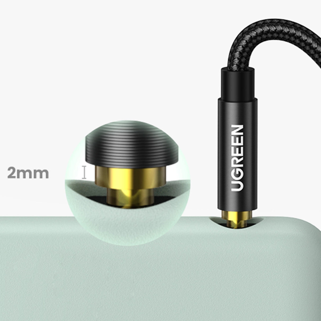 Ugreen AUX-lydkabel lige minijack 3,5 mm 1m blå (AV112)
