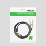 Ugreen audio kabel mini jack 3,5 mm - 2 x jack 6,35 mm 2 m grå (AV126)