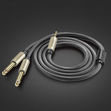 Ugreen audio kabel mini jack 3,5 mm - 2 x jack 6,35 mm 2 m grå (AV126)