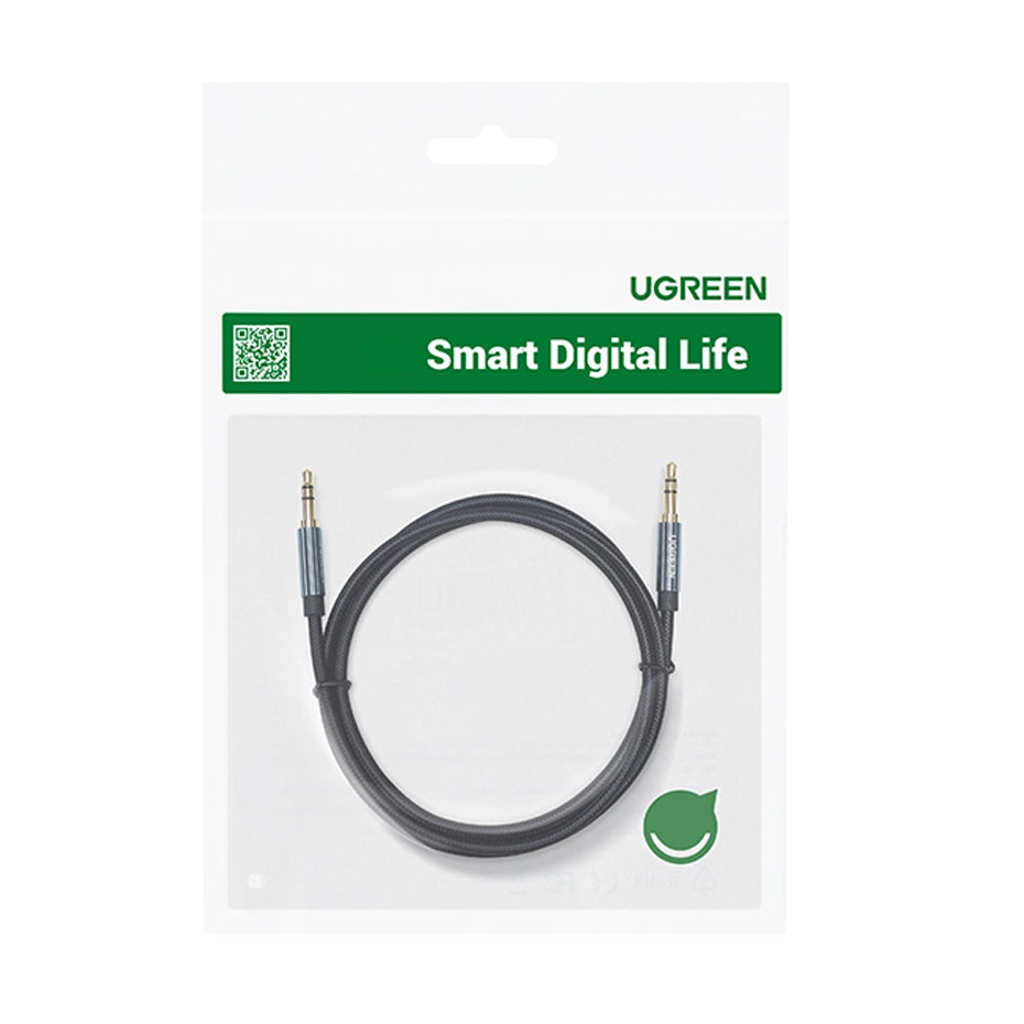 Ugreen audio kabel AUX vinklet minijack 3,5 mm 2m blå (AV112)