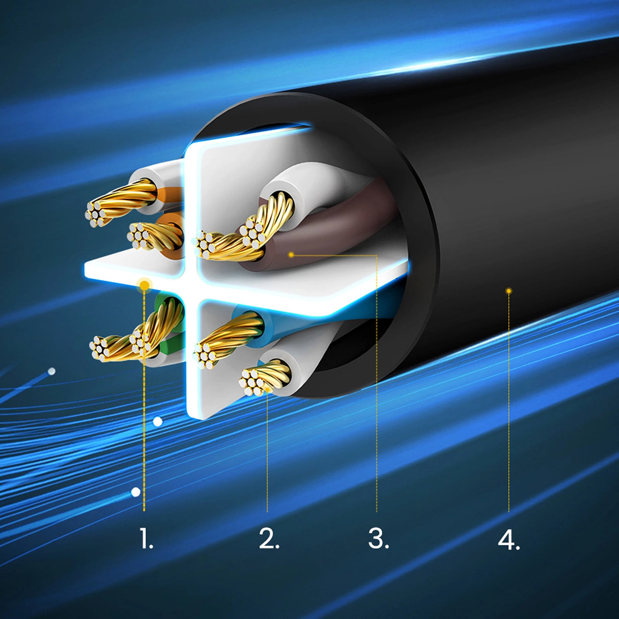 Ugreen LAN Ethernet U/UTP Cat. 6 1000Mbps 8m sort (NW102)