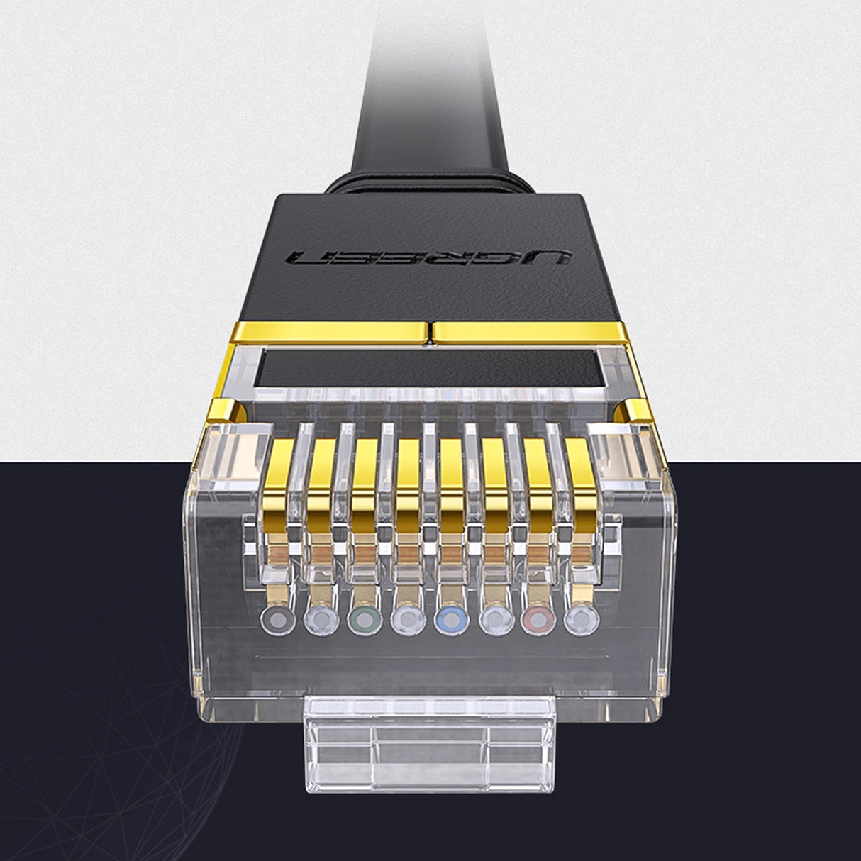 Ugreen Ethernet patch cord U/FTP Cat. 7 10Gb/s flad 0,5m sort (NW106)