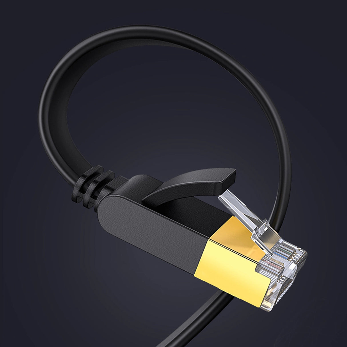 Ugreen Ethernet patch cord U/FTP Cat. 7 10Gb/s flad 0,5m sort (NW106)