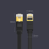Ugreen Ethernet patch cord U/FTP Cat. 7 10Gb/s flad 0,5m sort (NW106)