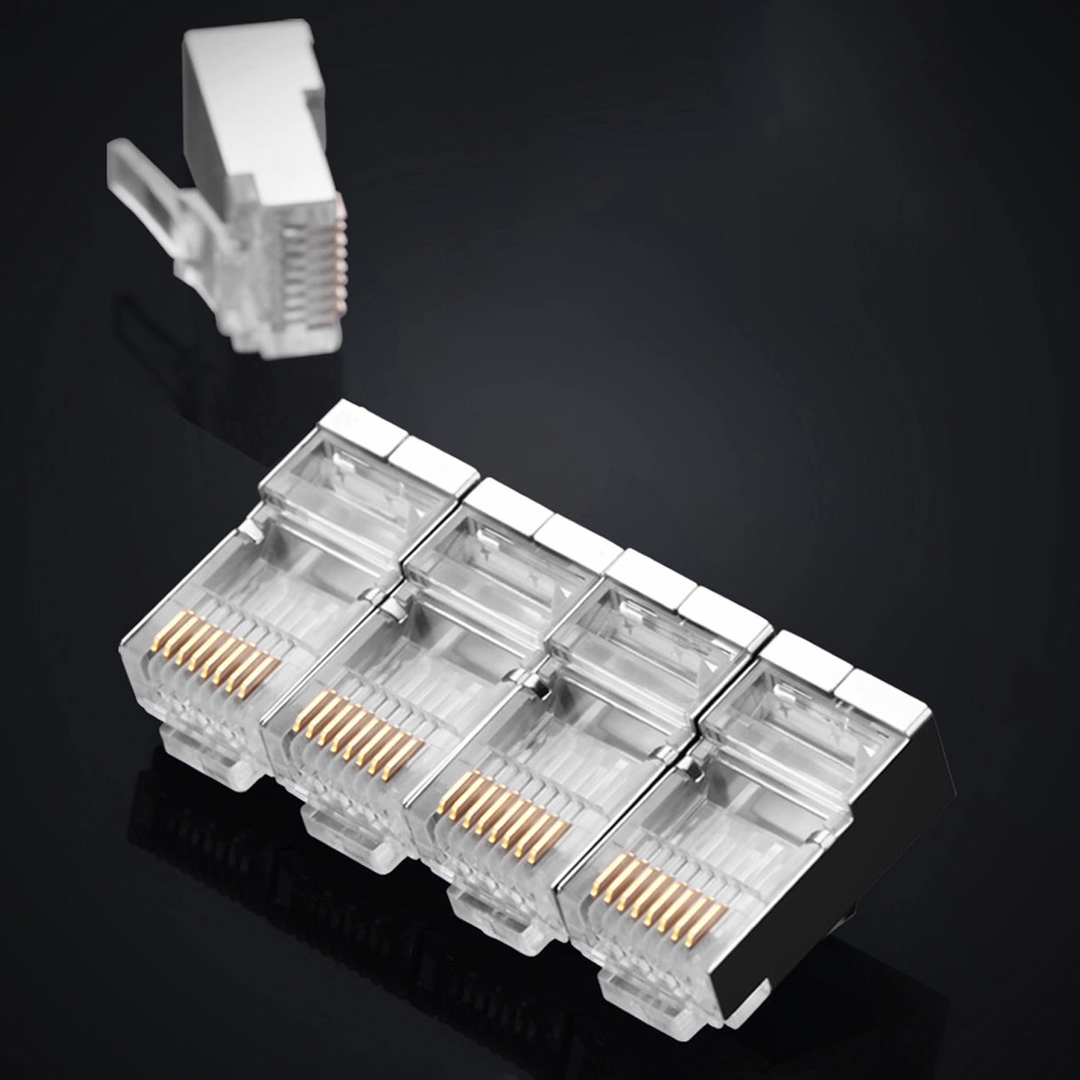 Ugreen 10x plug end RJ45 8P8C (UTP Cat. 6 / Cat. 5 / Cat. 5e) sølv (NW111)