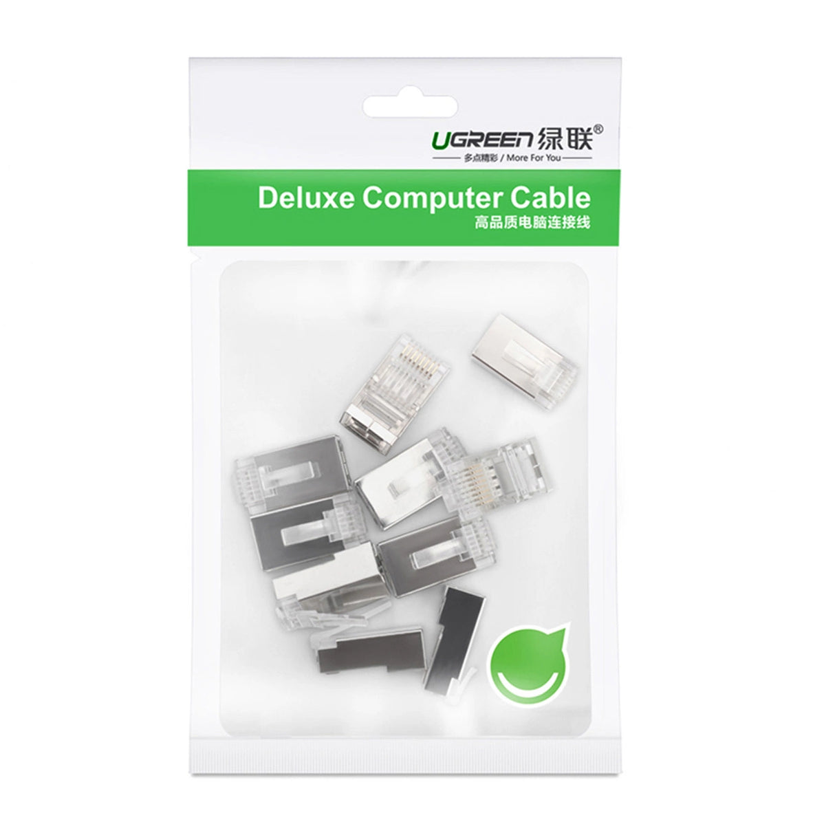 Ugreen 10x plug end RJ45 8P8C (UTP Cat. 6 / Cat. 5 / Cat. 5e) sølv (NW111)