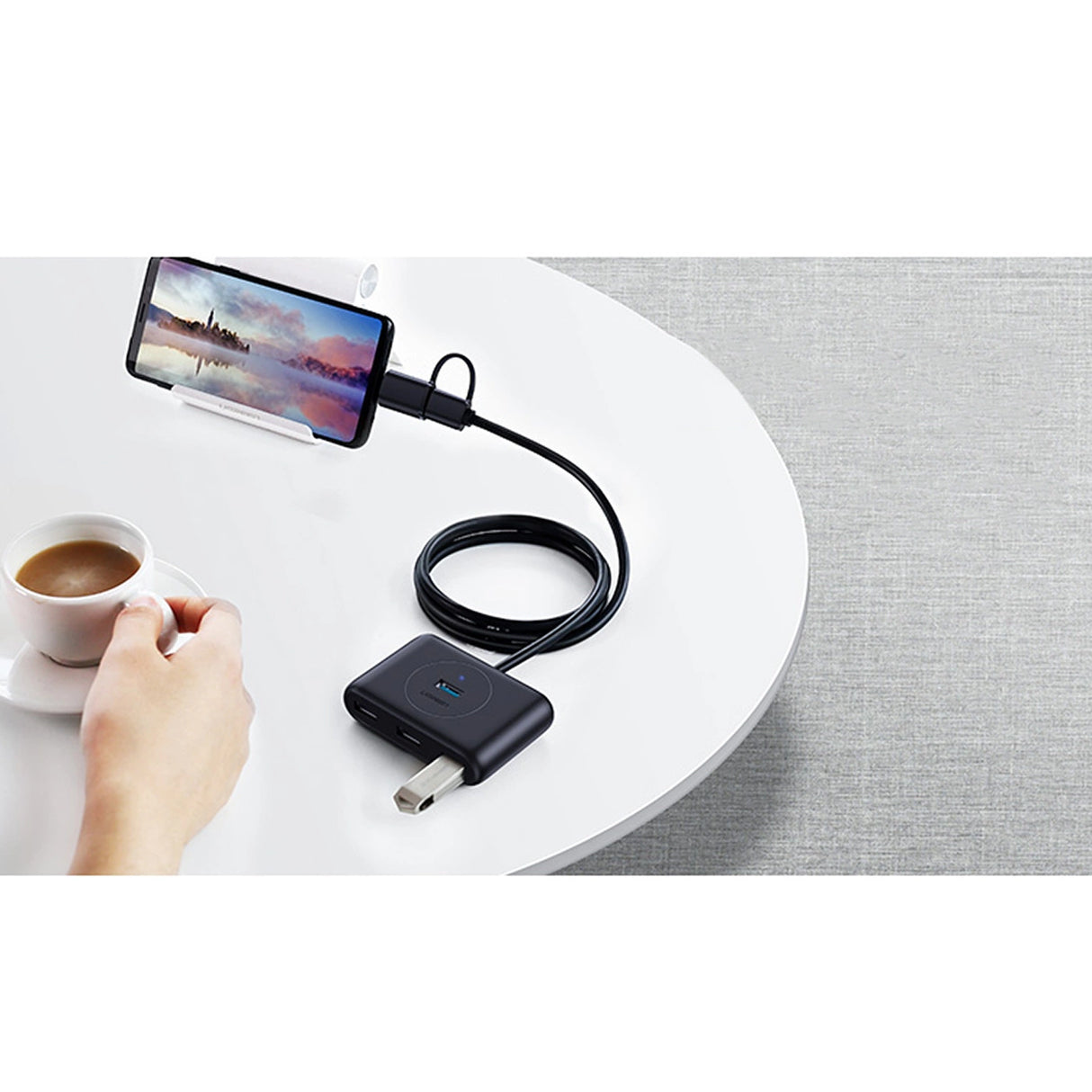 Ugreen HUB 4in1 USB-C - 4xUSB 3.0 5Gb/s 1m sort (CR113)