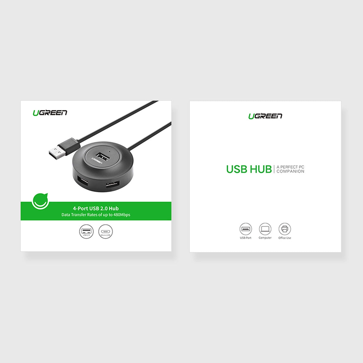 Ugreen HUB 4in1 USB-A - 4xUSB-A 2.0 480Mb/s 1m sort (CR106)