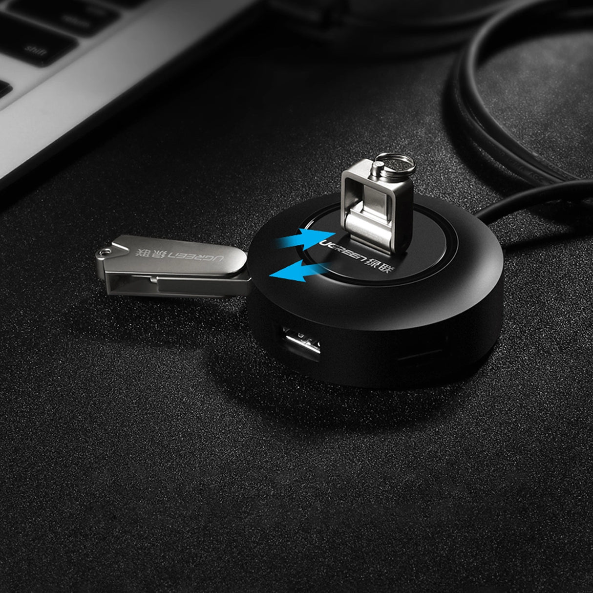 Ugreen HUB 4in1 USB-A - 4xUSB-A 2.0 480Mb/s 1m sort (CR106)