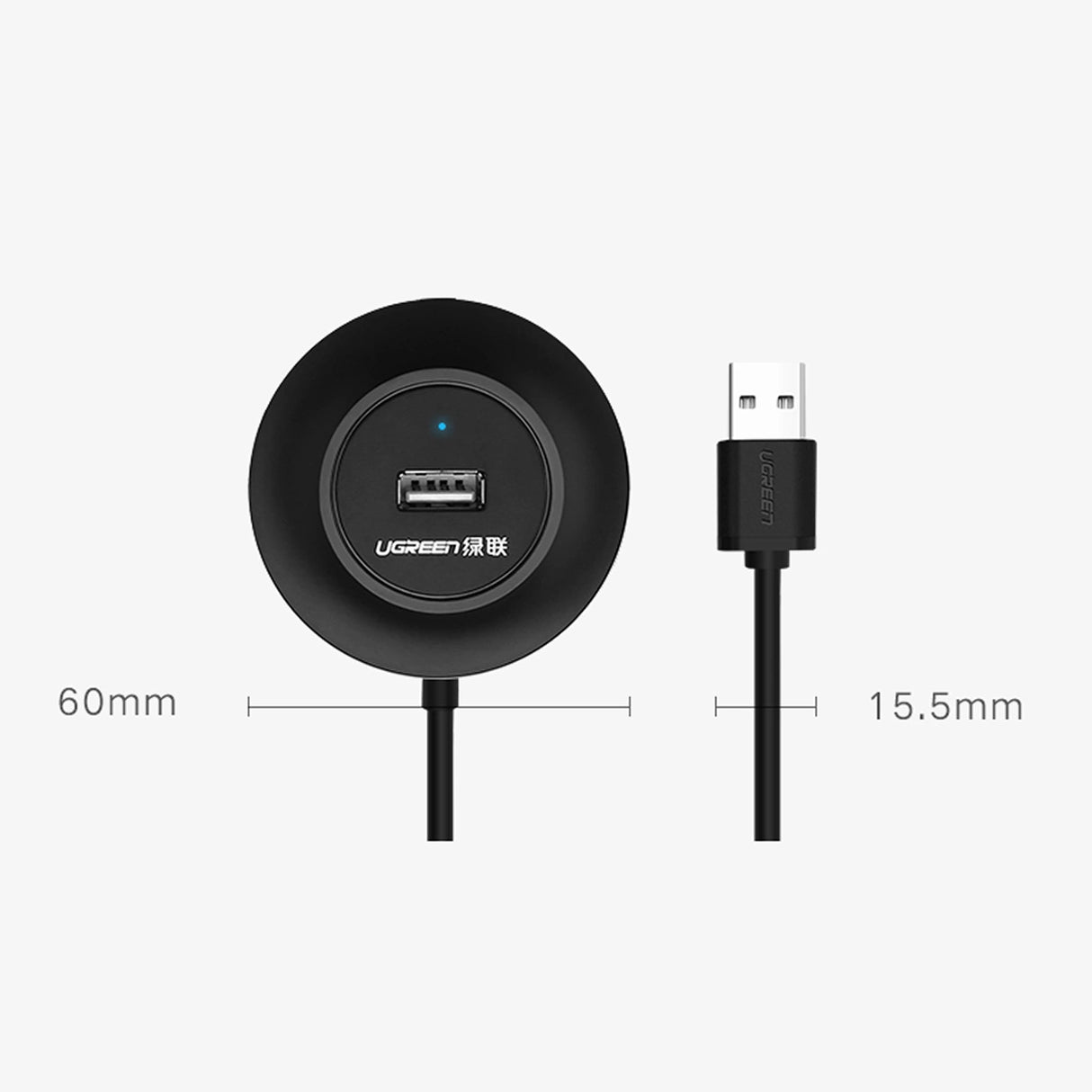 Ugreen HUB 4in1 USB-A - 4xUSB-A 2.0 480Mb/s 1m sort (CR106)