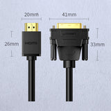 Grøn tovejs kabel HDMI - DVI 2m sort (HD106)