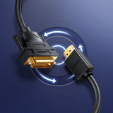 Grøn tovejs kabel HDMI - DVI 2m sort (HD106)