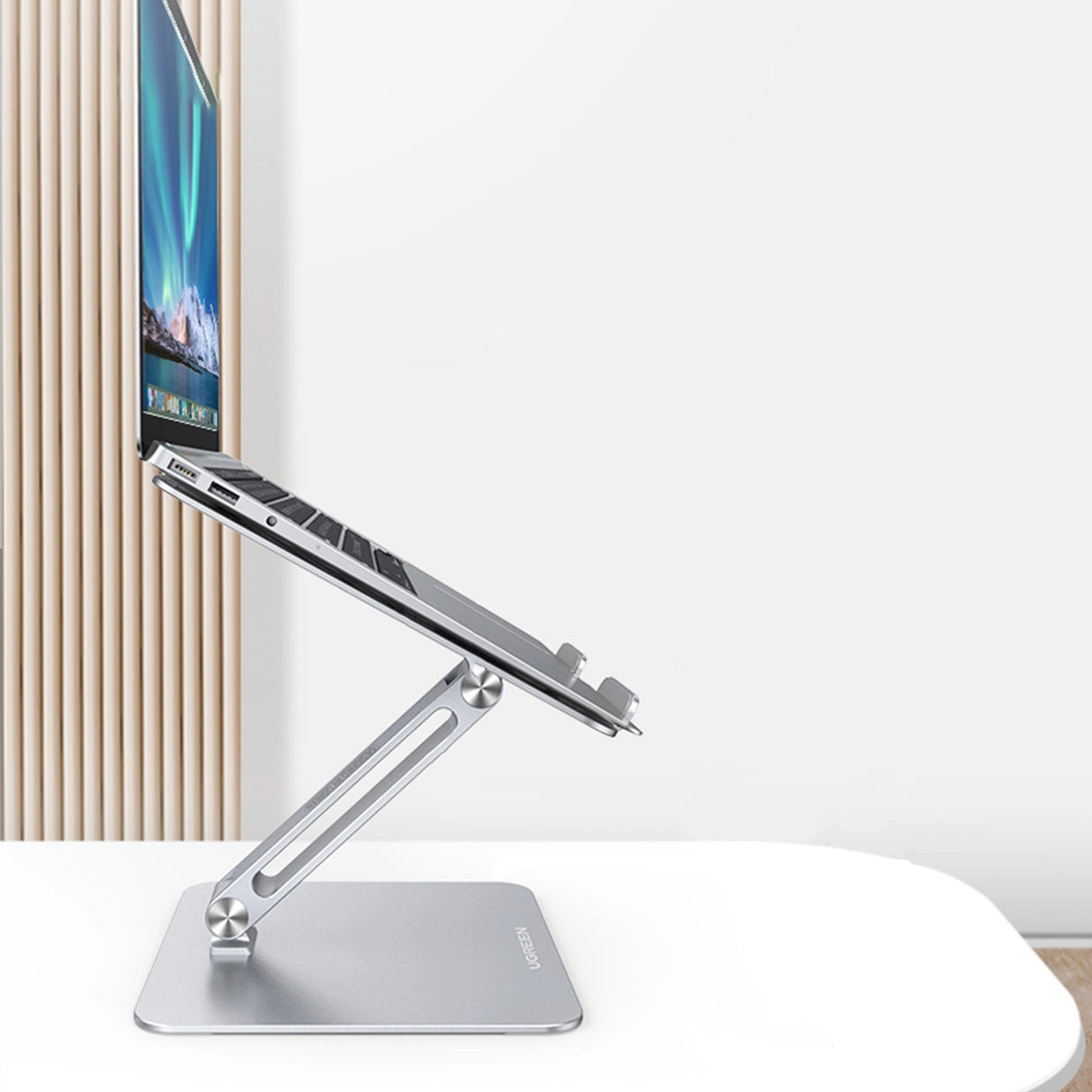 Ugrøn metalstativ, sammenklappelig bærbar tabletstativ (LP339)