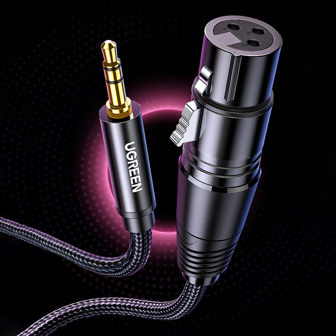 Ugreen lydkabel 3,5 mm mini jack (mandlig) - XLR (kvindelig) 1m sort (AV182)