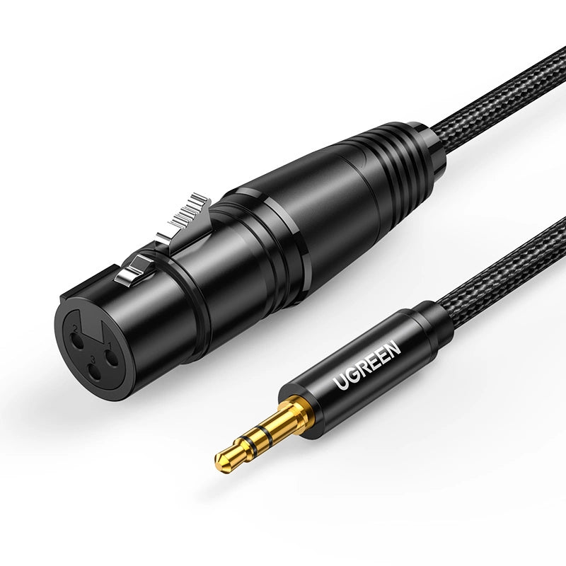 Ugreen lydkabel 3,5 mm mini jack (mandlig) - XLR (kvindelig) 1m sort (AV182)