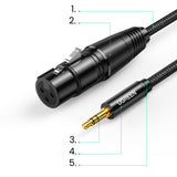 Ugreen lydkabel 3,5 mm mini jack (mandlig) - XLR (kvindelig) 1m sort (AV182)