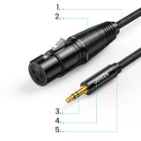 Ugreen lydkabel 3,5 mm mini jack (mandlig) - XLR (kvindelig) 1m sort (AV182)