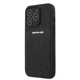 AMG AMHCP13LOSDBK iPhone 13 Pro / 13 6.1" sort/sort hårdkasse Læder Curved Lines