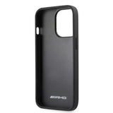 AMG AMHCP13LOSDBK iPhone 13 Pro / 13 6.1" sort/sort hårdkasse Læder Curved Lines